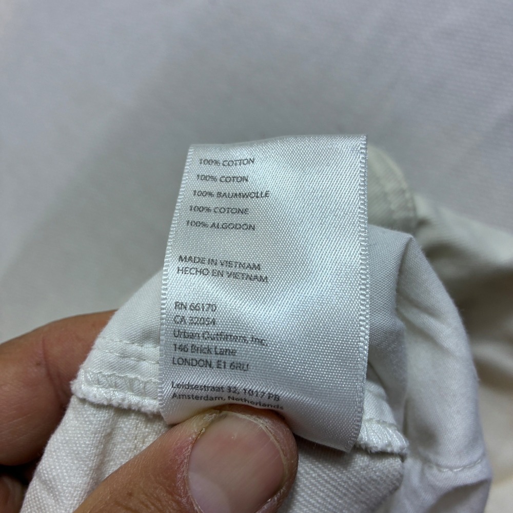 Standard Cloth Urban Outfitters Mens Cargo Pants Cream Strap Zipper Size Medium - Picture 8 of 10